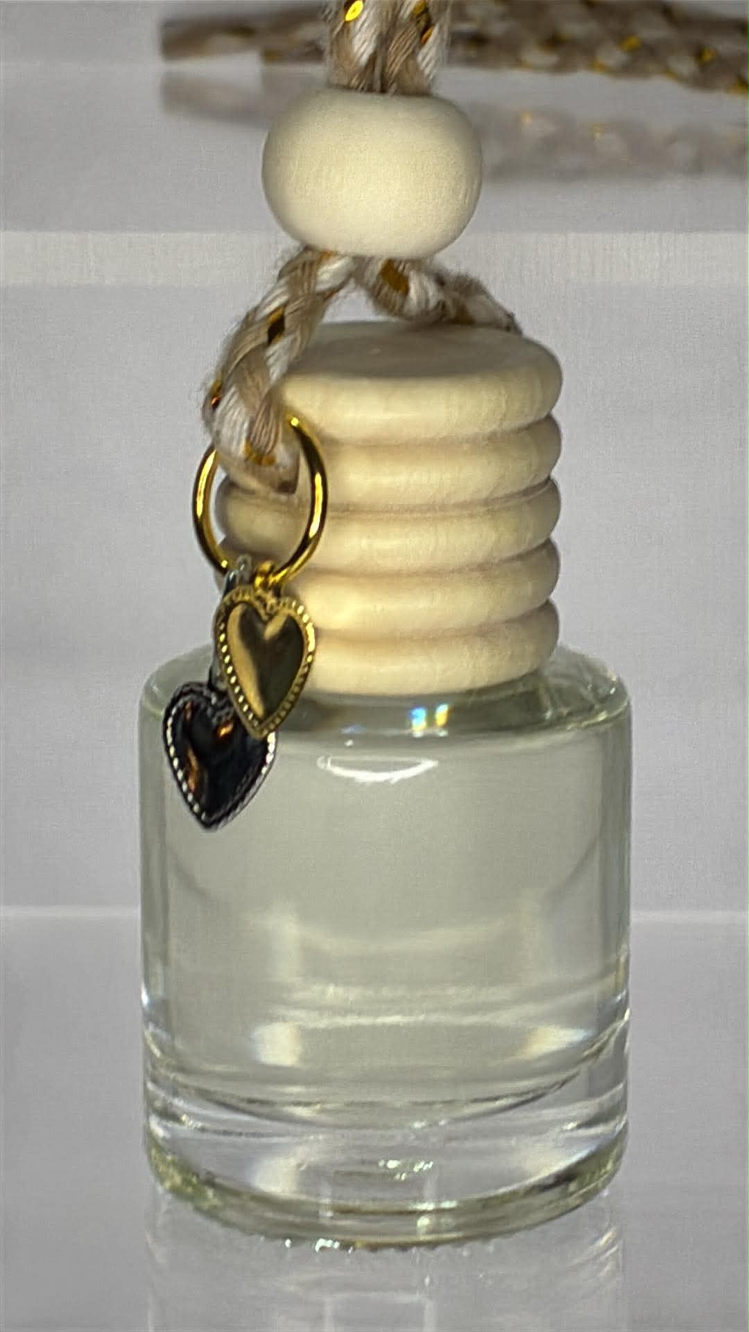Silver/Gold Lover's Hearts Bottle Charm